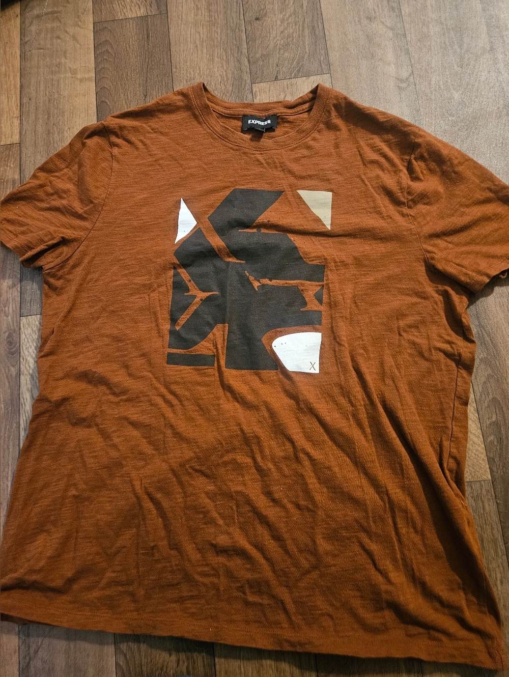 Express Men’s Rust Graphic Crew Neck T‑Shirt